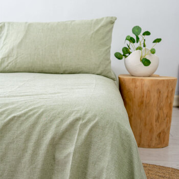 日式苎麻床单天奇简约色亚麻床单棉麻单人布粗单件麻升级 青豆色 200