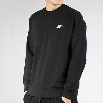 耐克 nike纯棉刺绣卫衣春秋新款刺绣对勾男女同款圆领毛圈宽松外套