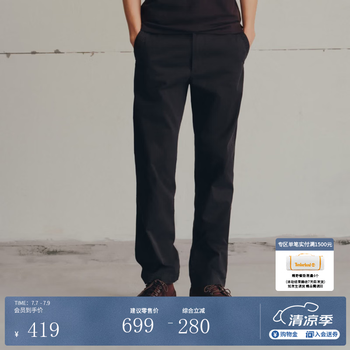 添柏岚（Timberland）官方男装长裤新款户外商务通勤弹性修身|A6C2G A6C2G001/黑色 32