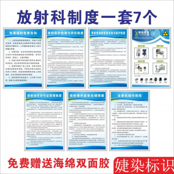 晗暢口腔放射科制度電離輻射危害告知放射事故應急預案全景機x射pvc板