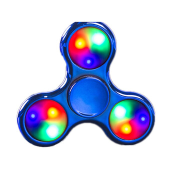 炫彩手指陀螺发光男孩指尖陀螺带灯指间陀螺旋转玩具 炫彩18变蓝