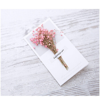 满天星干花贺卡520母亲节感恩节卡片 生日卡片 情人节售后贺卡 粉色