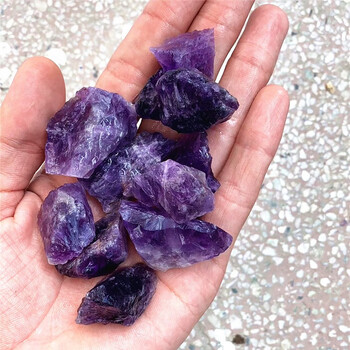 天然紫水晶原石梦幻紫色原矿水晶碎石摆件矿石标本能量石大块毛料100g