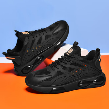 sknw莆田男鞋冬季款初中生运动休闲增高跑步纯黑色爆米花椰子老爹潮鞋