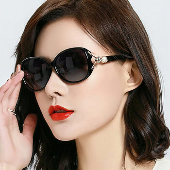 雷鹏墨镜女新款女士偏光太阳眼镜开车专用韩版潮时尚优雅大脸圆脸红色