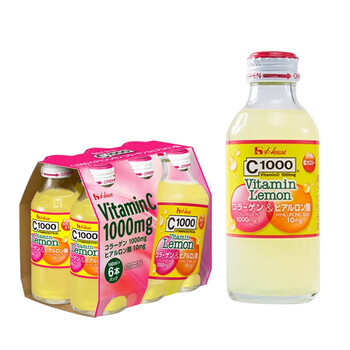 蜜泰芒好侍(house)日本进口 维生素c1000碳酸饮料vc果味气泡玻璃瓶夏