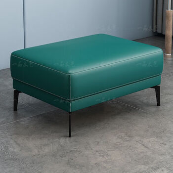 轻奢真皮沙发脚踏凳家用客厅贵妃搁脚凳放脚蹬换鞋凳方塌意式脚踏 湖