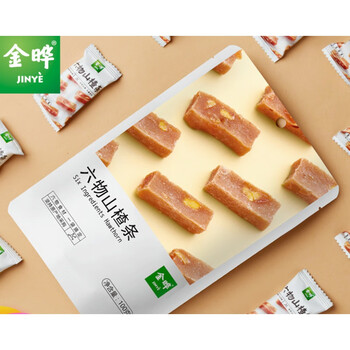 金i晔酵素山楂果肉年货零食蜜饯果脯山楂糕100gx1袋 六物山楂条100g