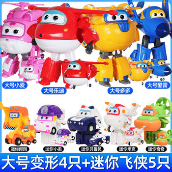 奥迪双钻飞侠的玩具乐迪金小子小爱包警长雷克佩佩变形机器人送儿童
