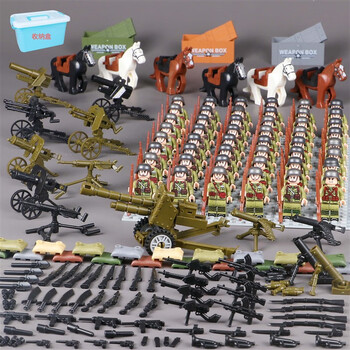 乐高教育二战军事积木堡垒战壕阵地士兵人仔男孩拼装玩具生日礼物浅