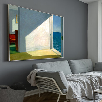 众画靠海的房间爱德华霍普名画2022年客厅装饰画海景画小众装饰画民宿