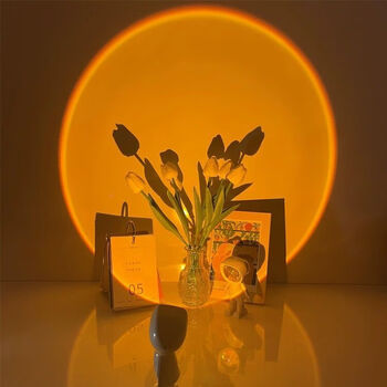 宇航员日落灯拍照氛围灯网红卧室投影机器人充电小夜灯夕阳落日灯夕阳