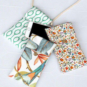 布艺手机保护袋 苹果7plus手机布套可爱布艺保护套手机包小布袋子