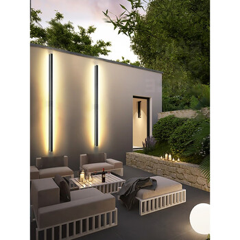 欧普照明户外壁灯防水长条庭院室外洗墙灯led别墅外墙灯大门太阳能门