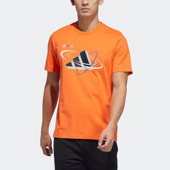 adidas官方outlets阿迪达斯男装运动短袖t恤gp0856gp0857橙黄al