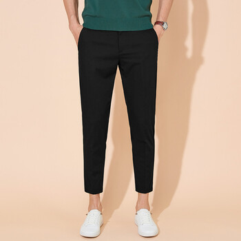 mulong pro轻奢男士九分西裤夏季薄款垂感抗皱免烫小脚裤咖啡色商务