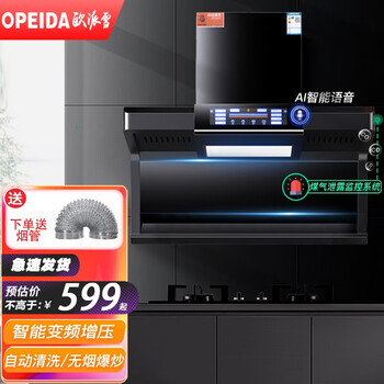 欧派雪(opeida)顶侧双吸抽油烟机家用大吸力智能大屏小智语音自动热清