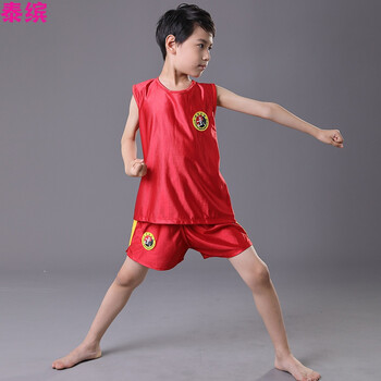 taibing  儿童跆拳道服装短袖训练服跆拳道道服散打服 红色 120码