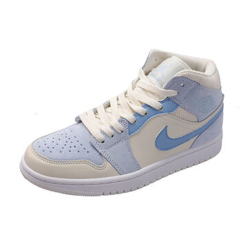 男女鞋篮球鞋烟灰高帮经典倒钩芝加哥乔1板鞋运动鞋鞋 aj中帮灰蓝 35