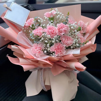 礼物花束送女友妈妈老师长辈全国花店送花 11朵粉色康乃馨花束【图片