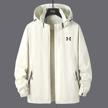 ua安德玛冲锋衣三合一定制夹克保暖抓绒秋冬大码户外防风防水外套 米