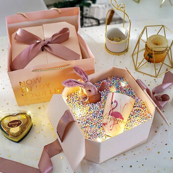 百圣牛礼品盒大礼物包装盒子口红伴手礼盒七夕情人节生日礼物送女生