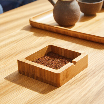 竹木质烟灰缸 创意个性定制家用客厅茶几简约日式小烟缸 干咖啡渣*1罐