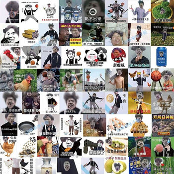 坤坤恶搞贴纸鸡你太美小黑子ikun表情包蔡徐坤沙雕搞笑黑粉画防水 1张