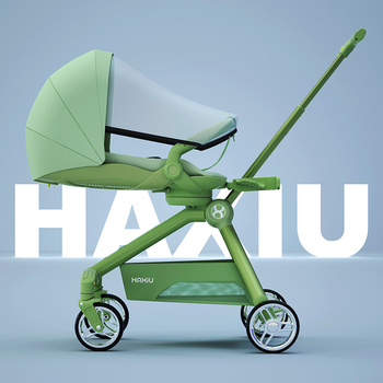 哈秀哈秀小精灵溜娃神器双向一键折叠新生宝宝手推车平躺便携轻便
