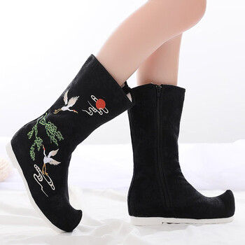 女鞋女靴绣花鞋女古风刺绣汉服鞋民族风古装女短靴永和春老北京布鞋