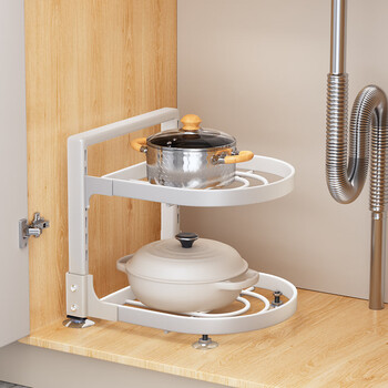 厨房置物架放锅架收纳架落地多层下水槽锅具架台面多功能转角架橱柜下