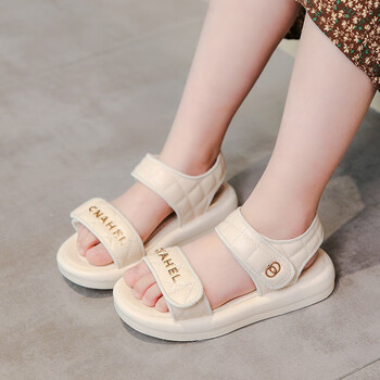 江博士儿童凉鞋2023新款夏季女童两穿拖鞋夏款软底外穿凉拖女宝宝白色