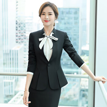 酒店餐饮前厅经理工作服珠宝店营业员职业装女西装女士西服面试正装