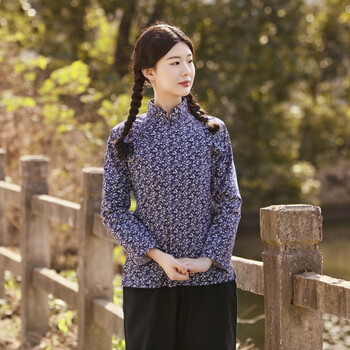 凝艋阿庆嫂演出服民族风服装村姑服装c棉碎花衣服乡村风怀旧服装村姑