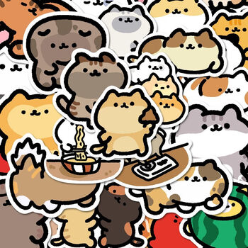 精品100张卡通可爱手绘贴纸ins风笔记本电脑手机壳行李箱贴画防水100