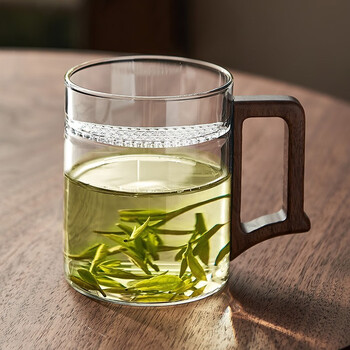 莘晨泡茶杯茶水分离玻璃绿茶杯月牙过滤茶道杯办公喝茶杯子个人专用