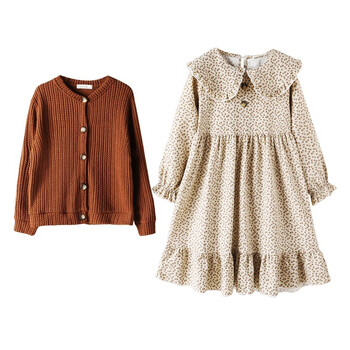 瑾讯女童连衣裙套装春秋季中大童女装女孩子长袖裙子两件套儿童秋季