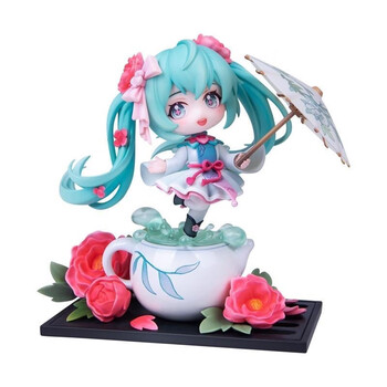 初音未来花织雨润q版正版动漫周边摆件miku联名公仔