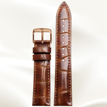 适配阿玛尼表带真皮男女满天星柔软ar60007 ar1981机械表蝴蝶扣手表带