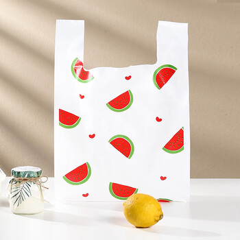 墨申塑料袋背心袋网红食品级打包袋零食袋子商用手提袋食品袋 西瓜款