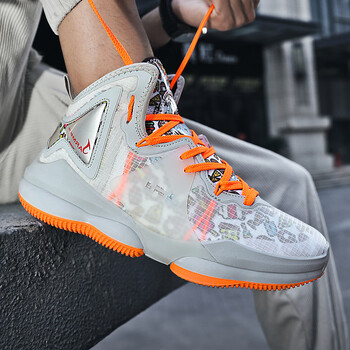 艾弗森19篮球鞋高帮实战运动鞋学生休闲百搭潮流减震网面透白橙43