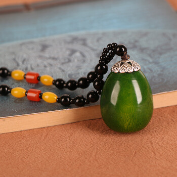 【】精品佛心果菩提子彩色红绿黄蓝紫色项链吊坠毛衣链佛果男女民族风