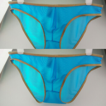 2019新款男士低腰小三角内裤窄边性感2条薄款透明隐形网纱三角裤男