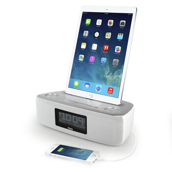 ihome idl44 ipad/iphone/ipod闹钟音箱苹果音响美国代购 白色-美国