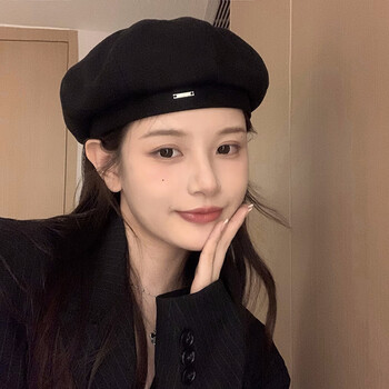 固质雷帽女大头围八角帽女秋冬季画家帽显脸小冬天戴的时尚帽子女生