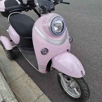 电动三轮车家用小型接送孩子电瓶车小龟王摩托男女代步 【粉红色】