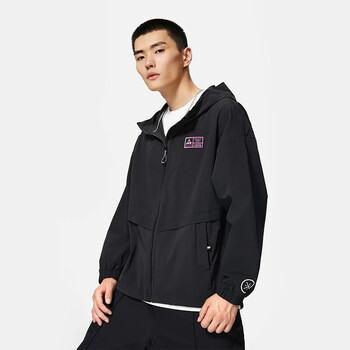 李宁 外套男运动服2022新品韦德系列男子宽松运动风衣afds797 黑色