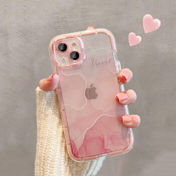 粉色晕染线条 夜光壳 iphone15plus