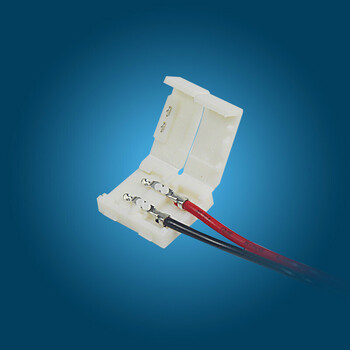 led单色灯带免焊快速连接 10mm单色灯带对接头 单头滴胶防水免焊线