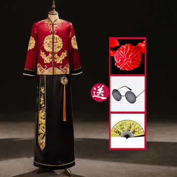月柏吟中式结婚礼服新娘新郎唐装秀禾服男士新郎2023年新款结婚中式